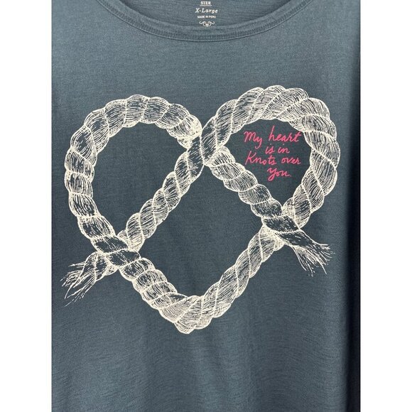 Old Navy Womens X-Large Heart Knot Graphic Long Sleeve Tee - Picture 2 of 5